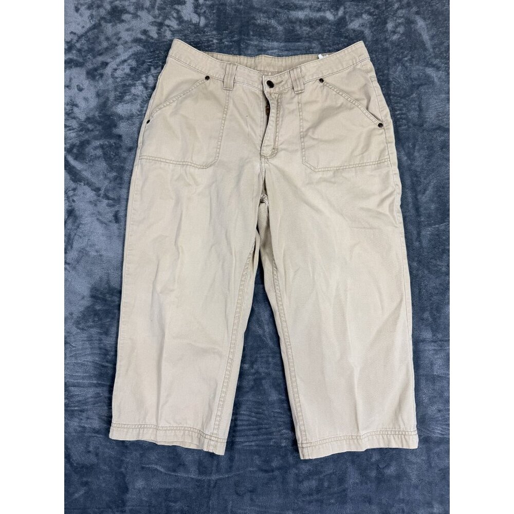 Riders Womens Size 12M Beige Capri Pants Durable Cotton Blend